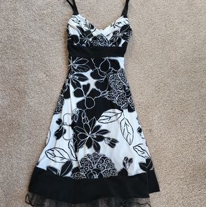 Black and White Floral Dress